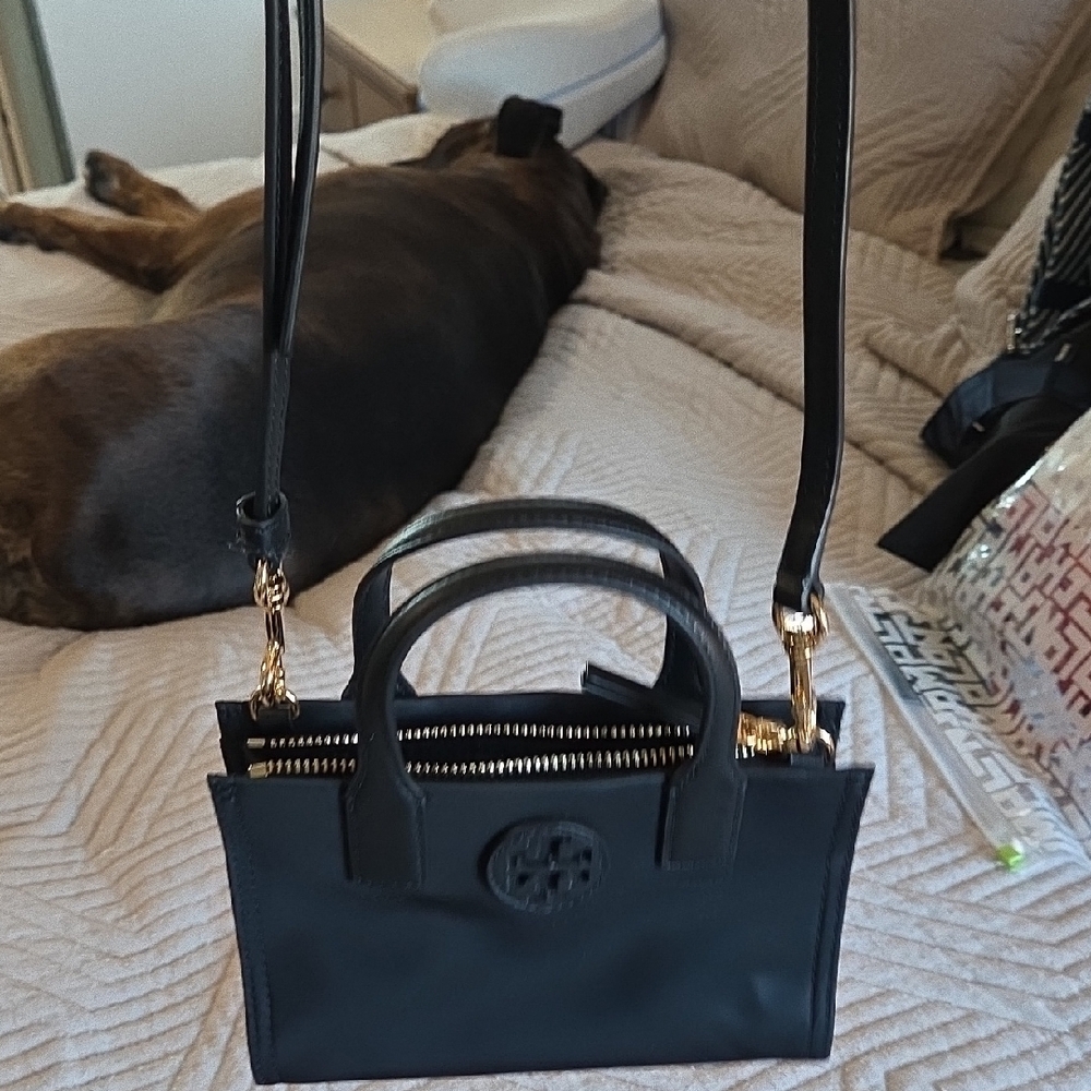 Tory Burch Black Mini Bag with Gold Accents - Picture 7 of 7